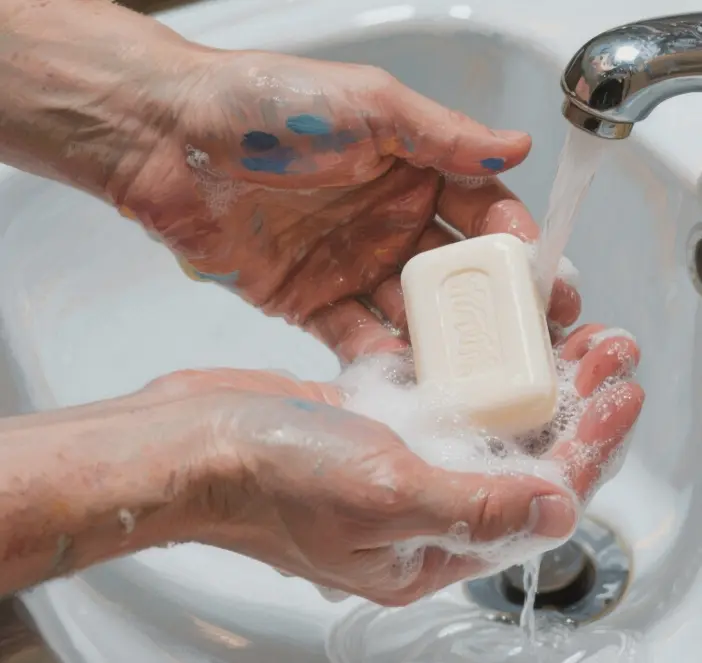 how to get oil paint off skin
